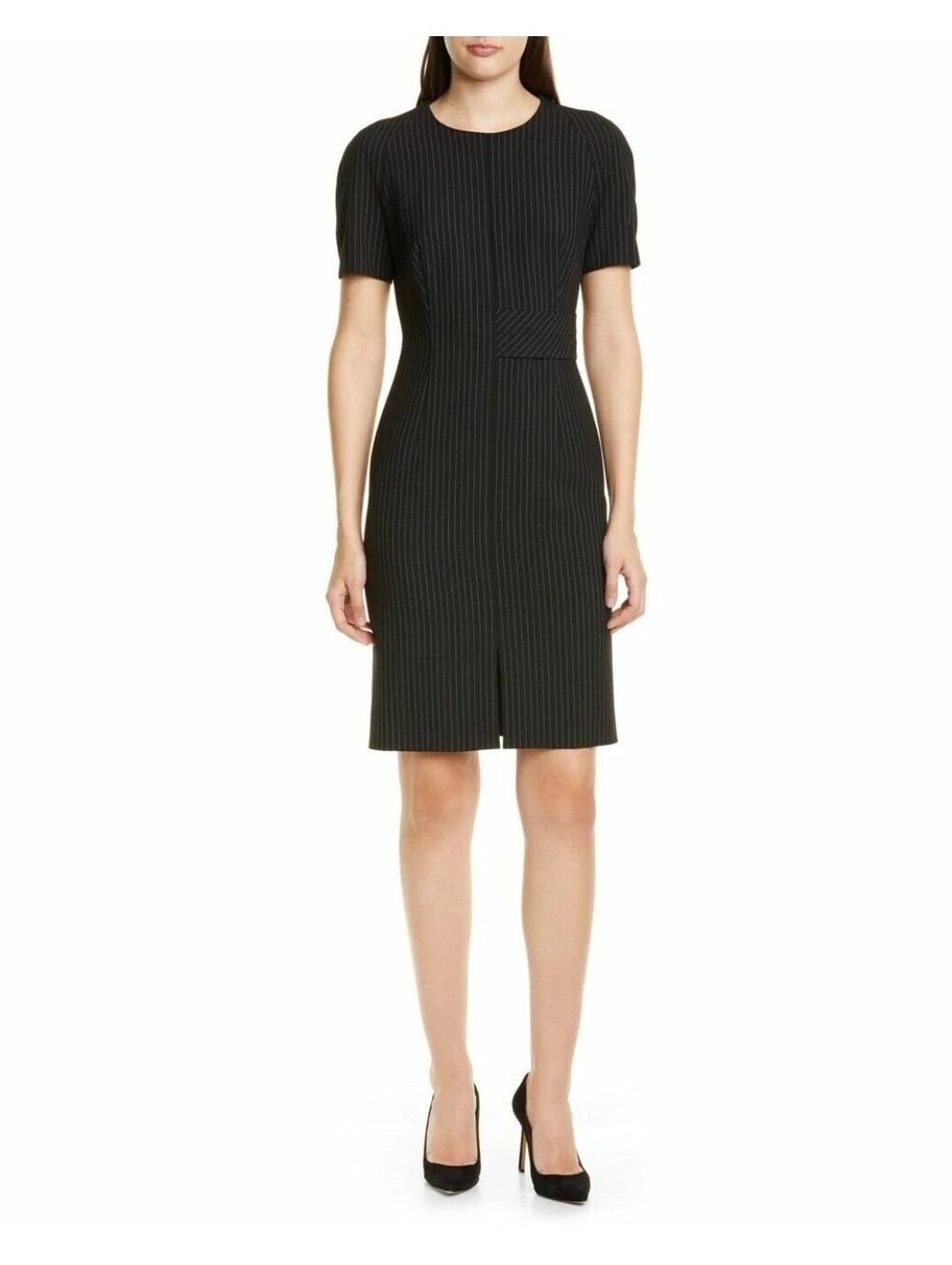 HUGO BOSS Dedori Pinstripe Ponte Sheath Dress Women's Size 8 Career Office